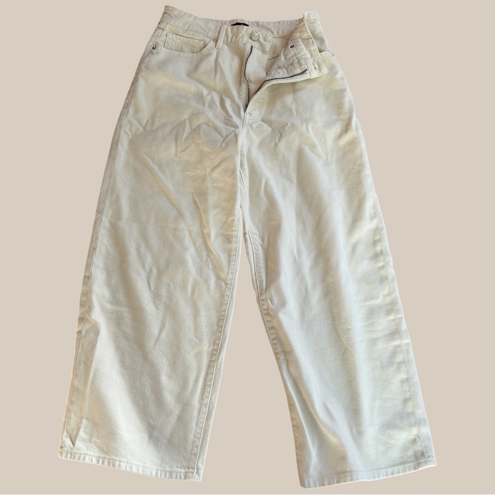 Express Women's Wide-Leg Cream Jeans